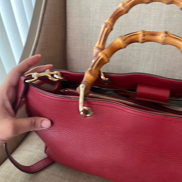 Authentic Gucci Bamboo two way shoulder bag 323660 520981 (F72) - Picture 5 of 16